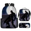 Mochila de Dibujos Animados de Venta Caliente Transfronteriza Batman Batma Mochila Escolar Bolso de Hombro Estuche para Lápices Juego de Tres Piezas