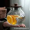 Hervidor de Agua Personalizado Resistente a Altas Temperaturas con Textura de Corteza, Hervidor Grande de Vidrio, Set para Preparar Té, Vidrio de Borosilicato Alto