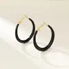 Aretes de Aro Lisos Franceses, Aretes Grandes Rojos Angela, Aretes Grandes Cepillados con Goteo de Aceite, Aretes Versátiles, Simples y de Alta Gama
