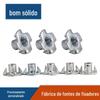 Porca de arame farpado zincada branca especial para conector de móveis de quatro garras parafuso de prego de quatro pernas madeira incrustada porca de quatro cantos