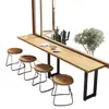Mesa Alta, Mesa Longa Estilo Industrial para Lojas de Conveniência, Lanchonetes e Bares, Conjunto Estreito de Mesa e Cadeiras de Jantar Contra a Parede Perto da Janela
