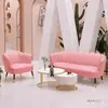 Sofá Pequeño de Cuero con Forma de Pata de Gato de Lujo Ligero de Moda para Apartamentos Pequeños, Adecuado para Uso Doméstico, Sala de Estar, Salón de Belleza, Tienda de Ropa y Salón de Peluquería