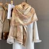 Bufanda Nueva de Otoño e Invierno Cálida y a Prueba de Frío Estampada, Moderna y Versátil, Chal Exterior Multifuncional, Bufanda de Uso Diario para Mujer