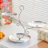 Bandeja de frutas multicapa de acero inoxidable creativa, estante de almacenamiento para mesa de centro de sala de estar, uso doméstico para frutas secas, dulces, semillas y bocadillos, diseño simple