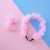 Diadema de Malla Plisada para Primavera y Verano para Mujer, Diseño de Corona Alta, Rejuvenecedora, Adelgazante de Rostro, Diadema Versátil para Lavarse la Cara, Goma para el Cabello, Pinza para el Cabello, Accesorio para el Cabello