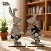 Coelhinho da Páscoa Artesanato em Madeira Enfeites de Mesa Pintados Móveis Estilo Nórdico Coelhinho Produtos Decorativos de Madeira