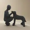 Novo Produto Transfronteiriço Impresso em 3D: Decoração Minimalista para Mesa para Amantes de Cachorros, Simbolizando a Amizade Entre Humanos e Cachorros
