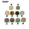 WT-JFE120 Exquisitos Pendientes Cuadrados de Colores Piedra Pequeño Tesoro Borde de Circonita Pendientes Superiores Accesorios Pendientes
