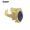 Anillo Mr034 Estilo Palacio Retro Europeo y Americano Forma de Ojo Piedra Preciosa Colorida Lapislázuli Adorno con Piedra Brillante Circonita