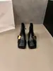 Botines Negros de Punta Cuadrada Estilo Francés Delgado para Mujer, Nuevos Botines Sencillos Primavera y Otoño 2025, Botas Martin Elegantes y de Alta Gama