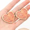 Venta caliente TEMU Amantes de los libros letra amor estantería lectura Amantes pendientes aretes de madera de doble cara