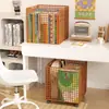 Caja de almacenamiento de libros para al lado del escritorio de estudio, con ruedas, caja de almacenamiento de libros móvil de gran capacidad debajo del escritorio