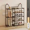 Zapatero multicapa simple para dormitorio, casa de alquiler, uso doméstico, atractivo, zapatero estrecho para puerta, económico