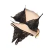 Lencería Sexy de Tres Puntos con Tanga de Espalda en T Sujetador para Mujer Atractivo Camisón Sexy para Mujer de una Pieza Atractivo de Encaje Sexy