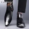 2026 Nuevas Botas Chelsea para Hombre Moda Botas de Cuero Patchwork Punta Fina Zapatos de Hombre Transfronterizas Talla Grande Botas para Hombre Amazon