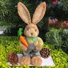 [conejo de paja de 35 cm] Decoración hecha a mano para tienda de hogar estilo pastoral retro regalo boda ventana accesorios para sesión de fotos