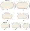 2 Peças Bases de Cesta de Crochê Oval de Madeira em Branco Sólido Suprimentos de Tecelagem DIY Props de Decoração para Casa