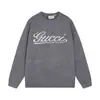 Suéter de Punto Redondo con Logo de Marca y Letras en Estampado Integral para Otoño/Invierno, Tendencia 24, para Hombres y Mujeres, Top Casual Holgado, Corte Amplio