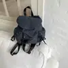 2025 Nuevo Mochila Pequeña de Nylon Casual para Estudiantes con Lazo de Fenec Coreano Plateada de Doble Hombro Gran Capacidad