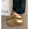 Pantuflas cerradas estilo Birkenstock para mujer, nuevas de otoño e invierno 2023, slip-on, antideslizantes, de suela gruesa, forradas de felpa, para uso interior y exterior