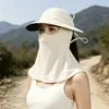 Chapéu de sol com viseira facial destacável para drop-shipping, chapéu de proteção solar de rosto inteiro com topo aberto para mulheres, chapéu de sol com proteção UV para atividades ao ar livre