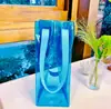 Bolsa de hielo para vino tinto con estampado de PVC, color vino, con correas, para embalaje de gelatina, con flores, bolsa de regalo universal