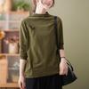 Camiseta Lisa de Manga Longa Feminina Plus Size 2026 Nova Outono e Inverno Estilosa Roupa de Baixo Meia-Gola Slim Fit Camisa Base Tendência
