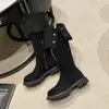 Botas altas plegables bidireccionales para mujer 2026 nuevo resorte y otoño suela gruesa botas altas Melade con forro polar retro de caña alta para montar
