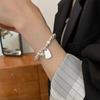 Pulsera exquisita de ágata negra plateada para mujer estilo coreano, diseño de nicho que combina con todo, regalo de alta calidad para novias, pulsera al por mayor