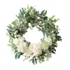 Amazon Guirnalda Artificial de Eucalipto y Hortensia Estilo Europeo Decoración de Puerta para Hogar, Boda, Fiesta Festiva Colgante de Pared de Planta