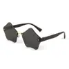 Nuevas Gafas de Sol Sin Marco para Niños y Niñas, Gafas de Sol Anti-UV para Niños, Gafas Poligonales Degradadas de Alta Gama