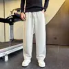 Calça de moletom casual masculina de marca da moda para outono e inverno, calça masculina pesada de corte curvo, novas calças casuais esportivas estilosas de perna reta