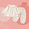 Pijama Novo de Outono e Inverno Roupas de Casa Conjunto Pai e Filho Menina Doce Fofo Renda Crianças de Tamanho Médio e Grande Estilo Princesa