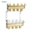 Fabricante de Distribuidor de Água Integrado Forjado em Latão Peifeng de 2-12 Vias Sistema de Aquecimento Residencial Distribuidor de Água para Aquecimento de Piso