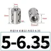 Acoplamiento de Acero Inoxidable Eje de Motor Conversión de Diámetro Variable Acoplamiento Rígido de Conexión Motor 3/4/5/6/10-12mm
