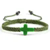 Pulsera Tejida Cruzada de Piedra Natural Versátil Estilo Europeo y Americano, Ajustable, Moderna, Diseño Simple, Estilo Masculino