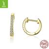 Joyería Transfronteriza Pendientes de Círculo Pequeño de Plata Esterlina S925 para Mujer Moda Chapado en Oro Rosa Pendientes de Plata Esterlina Simples
