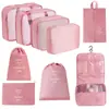 Bolsa de almacenamiento para viajes transfronterizos, set de neceser, bolsa de almacenamiento organizadora de ropa para equipaje de siete piezas, bolsa de almacenamiento de viaje