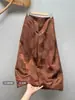 Novas Calças Cropped Casuais Jacquard Embossado Estilo Chinês para Mulheres, Novidade de Outono Cintura Alta Soltas Emagrecedoras Harem Perna Larga com Patchwork