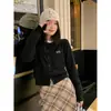 Cárdigan Bordado Rojo para Mujer, Principios de Primavera y Otoño 2025 Estilo Holgado Perezoso Chaqueta Suéter de Punto de Manga Larga