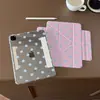 Capa Protetora Rosa com Bolinhas para Tablet Apple iPad Mini Separação por Sucção Lateral Pro com Compartimento para Caneta 10ª Geração Air8