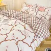 Funda de edredón para dormir amigable con la piel, una sola pieza, funda de edredón de algodón lavado, juego de tres piezas para cama individual, sábana 150X200X230, juego de cuatro piezas