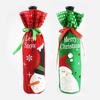 Bolsa para Botella de Vino Tinto Navideña con Lentejuelas Decorativas Papá Noel Muñeco de Nieve Tela Imitación Juego de Bolsas para Botella de Vino de Navidad
