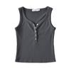Europeu e Americano Spice Girl Estilo Five-Garra Buckle Vest Mulheres 2023 Verão Nova Cor Sólida Rosqueado Tight Outer Wear Sling Top