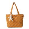 Bolso Casual de Nicho de Plumas para Mujer 2023 Nueva Llegada Gran Capacidad Romboidal Bolso de Mano para Viaje Bolso Tote de Hombro a la Moda