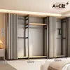 Armario de metal, estructura de acero, completamente cerrado, diseño simple, adecuado para apartamentos de alquiler, modular, engrosado, de pie, estilo abierto, para uso doméstico