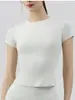 Camiseta de Running de Manga Corta con Sensación de Segunda Piel para Mujer, Corte Ajustado, Adelgazante, Manga Corta Redonda para Deporte, Ropa de Fitness, Ropa de Yoga, Directo de Fábrica