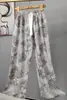 Pantalones de pijama de algodón para mujer, verano, finos, estampados, casuales, de pierna ancha, pueden usar mujeres embarazadas, comercio exterior, pantalones de talla grande