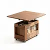 Carrito de almacenamiento con cajón y puerta corredera para sofá elevable Feng Sheng, mesa auxiliar simple móvil para sala de estar, mesa de café