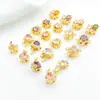 Folheado a ouro 18K14K, forte retenção de cor, cravejado com zircônia colorida, gato, caranguejo, estrela, espaçadores, pingente, acessórios para joias DIY
